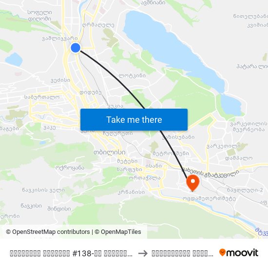 წერეთლის გამზირი #138-ის მოპირდაპირედ to შევარდენის სტადიონი map