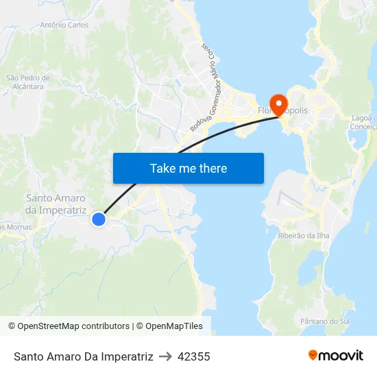 Santo Amaro Da Imperatriz to 42355 map