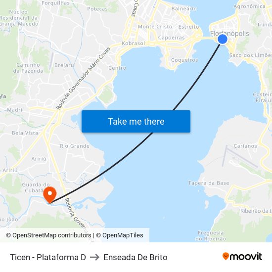 Ticen - Plataforma D to Enseada De Brito map