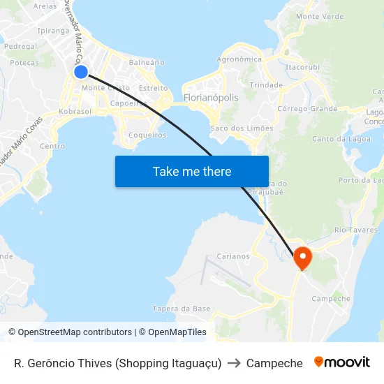 R. Gerôncio Thives (Shopping Itaguaçu) to Campeche map