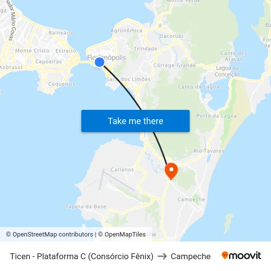 Ticen - Plataforma C (Consórcio Fênix) to Campeche map