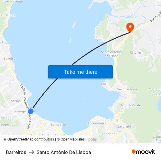 Barreiros to Santo Antônio De Lisboa map