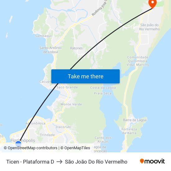 Ticen - Plataforma D to São João Do Rio Vermelho map