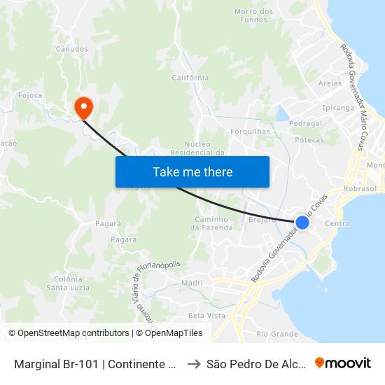 Marginal Br-101 | Continente Shopping to São Pedro De Alcântara map