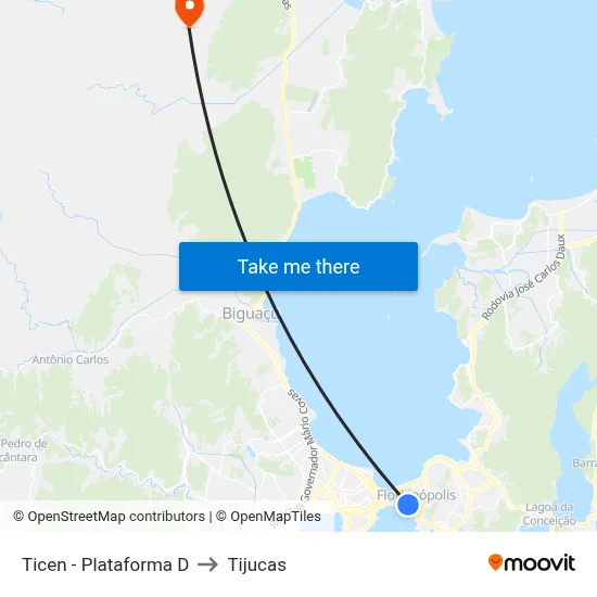 Ticen - Plataforma D to Tijucas map