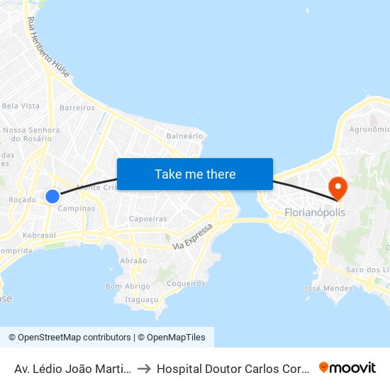 Av. Lédio João Martins to Hospital Doutor Carlos Corrêa map