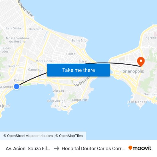 Av. Acioni Souza Filho to Hospital Doutor Carlos Corrêa map