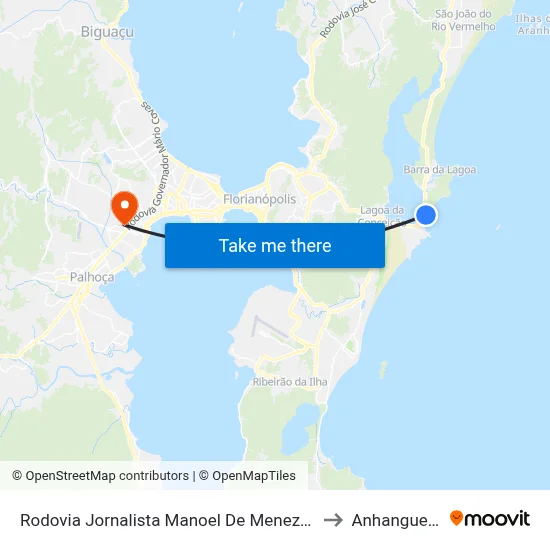 Rodovia Jornalista Manoel De Menezes to Anhanguera map