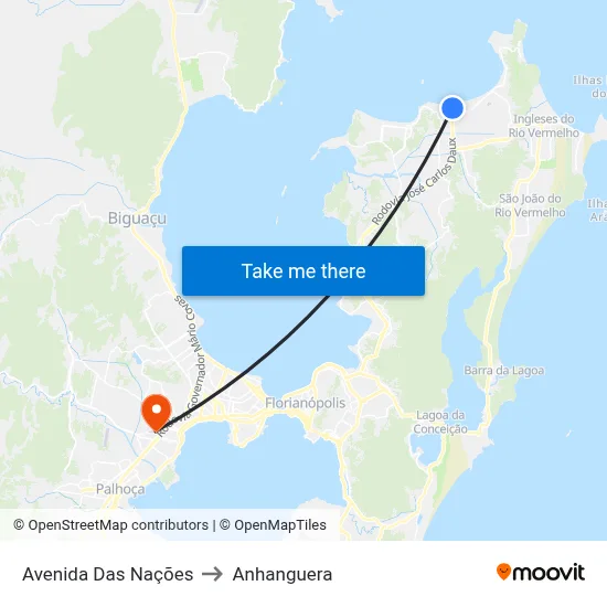 Avenida Das Nações to Anhanguera map