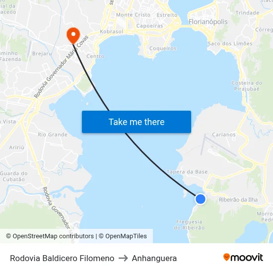 Rodovia Baldicero Filomeno to Anhanguera map
