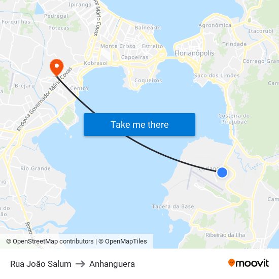 Rua João Salum to Anhanguera map