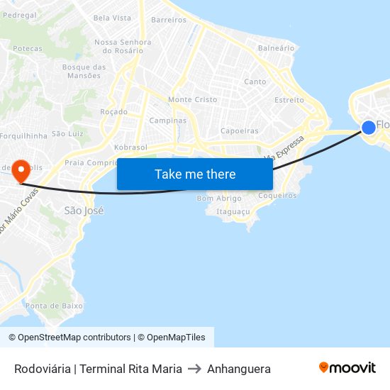 Rodoviária | Terminal Rita Maria to Anhanguera map