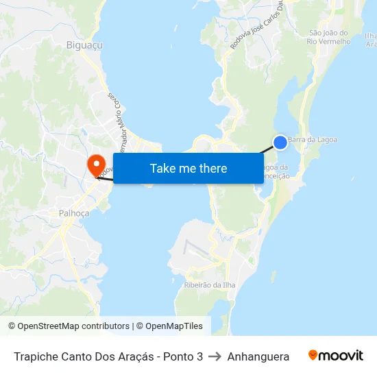 Trapiche Canto Dos Araçás - Ponto 3 to Anhanguera map