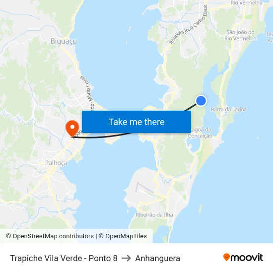Trapiche Vila Verde - Ponto 8 to Anhanguera map