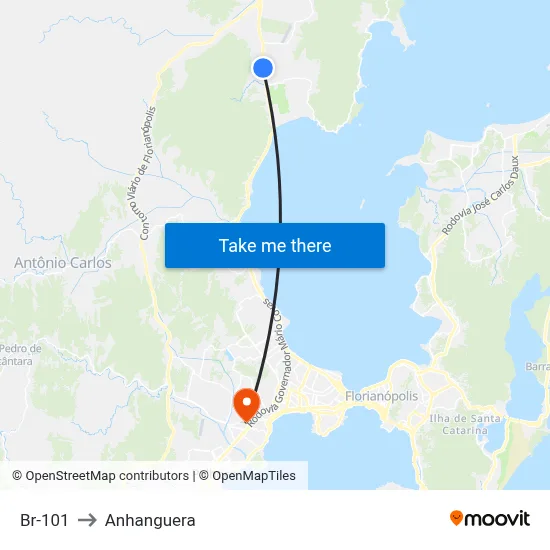Br-101 to Anhanguera map