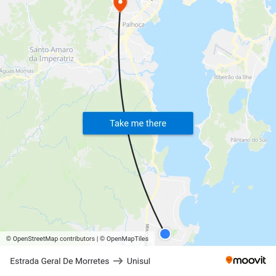 Estrada Geral De Morretes to Unisul map