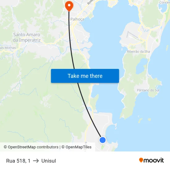 Rua 518, 1 to Unisul map