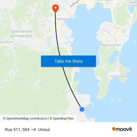 Rua 511, 584 to Unisul map