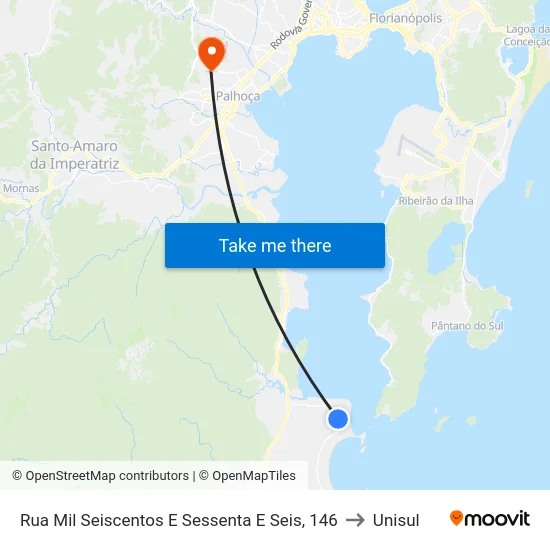 Rua Mil Seiscentos E Sessenta E Seis, 146 to Unisul map