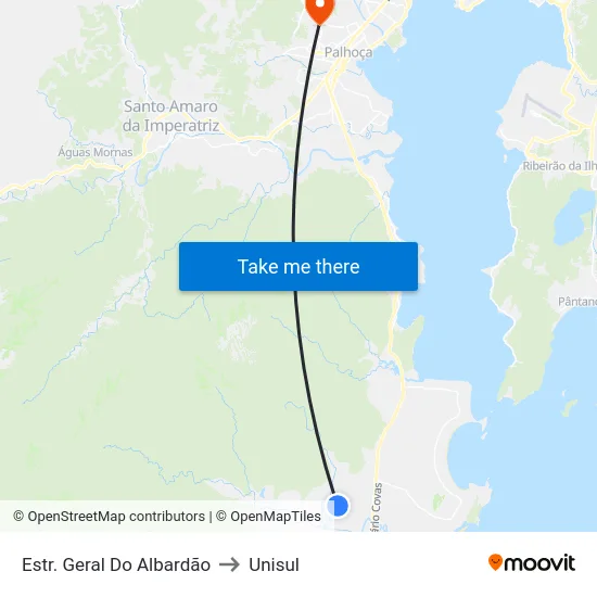 Estr. Geral Do Albardão to Unisul map