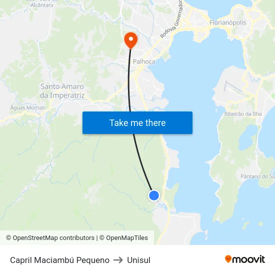 Capril Maciambú Pequeno to Unisul map