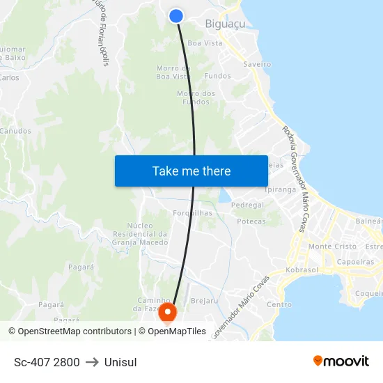 Sc-407 2800 to Unisul map