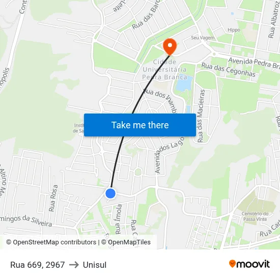 Rua 669, 2967 to Unisul map