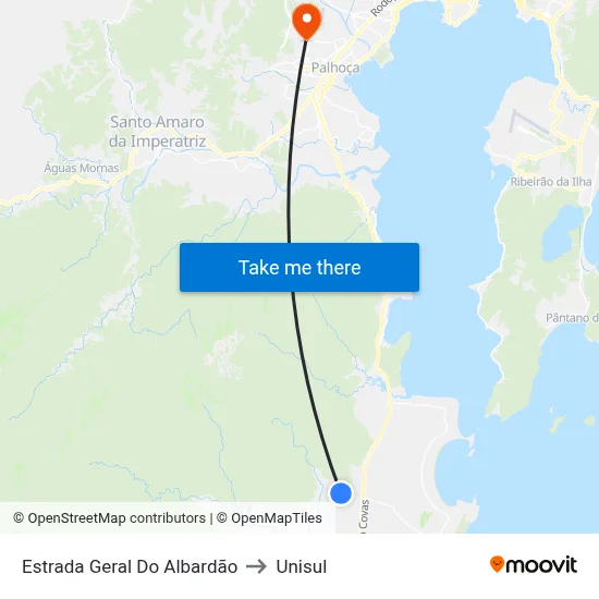 Estrada Geral Do Albardão to Unisul map