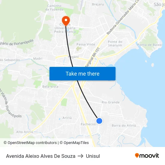 Avenida Aleixo Alves De Souza to Unisul map