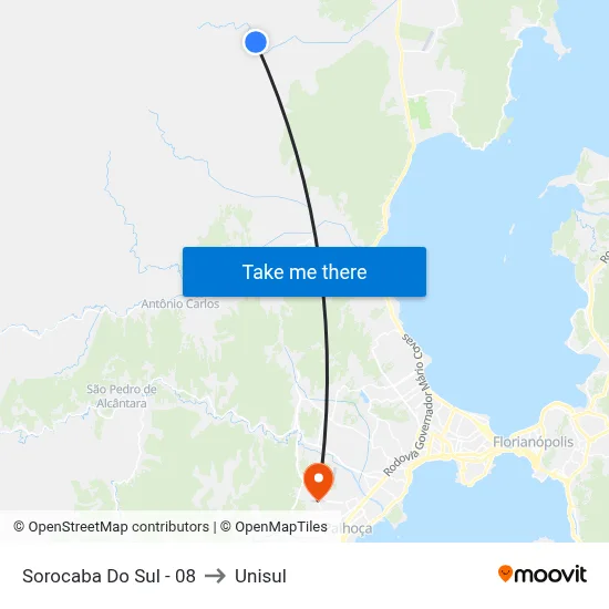 Sorocaba Do Sul - 08 to Unisul map