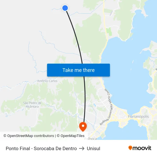 Ponto Final - Sorocaba De Dentro to Unisul map