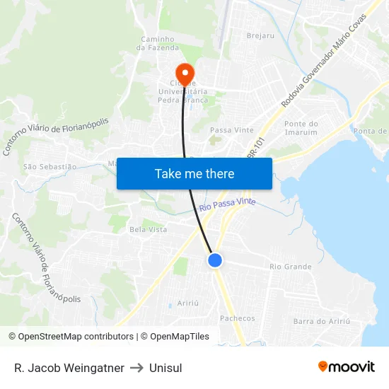 R. Jacob Weingatner to Unisul map