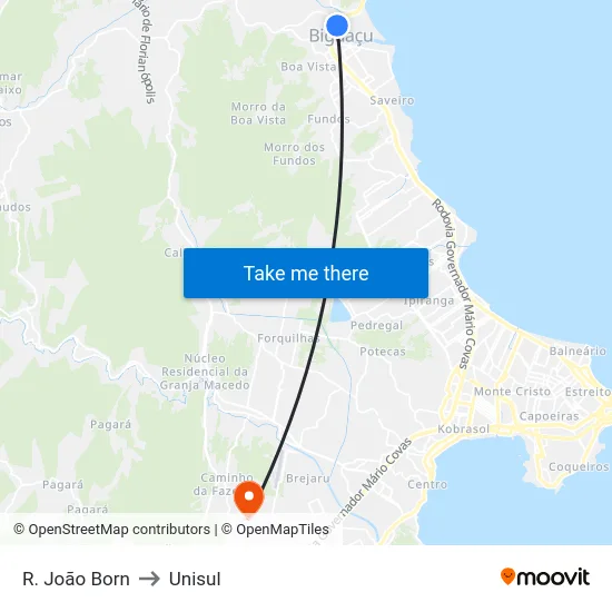 R. João Born to Unisul map