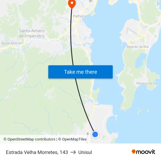 Estrada Velha Morretes, 143 to Unisul map