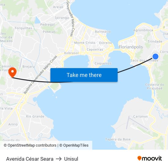Avenida César Seara to Unisul map