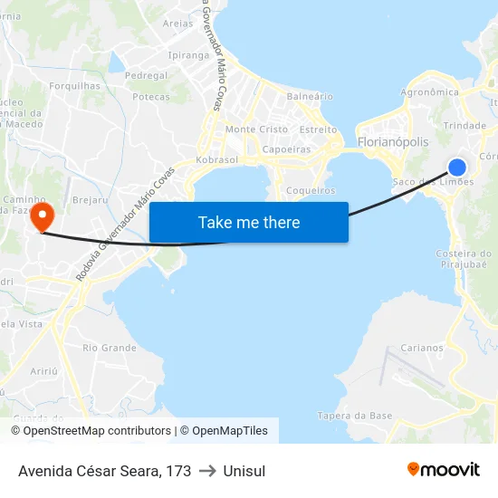 Avenida César Seara, 173 to Unisul map