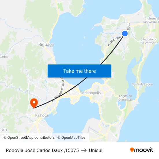 Rodovia José Carlos Daux ,15075 to Unisul map