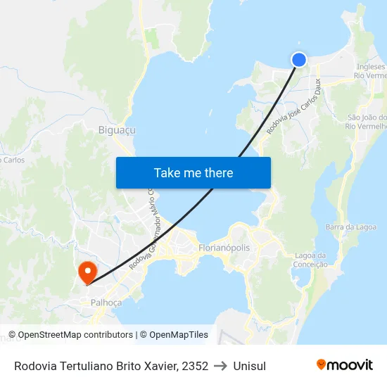 Rodovia Tertuliano Brito Xavier, 2352 to Unisul map