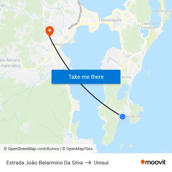 Estrada João Belarmino Da Silva to Unisul map