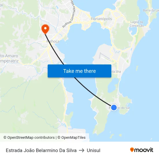 Estrada João Belarmino Da Silva to Unisul map