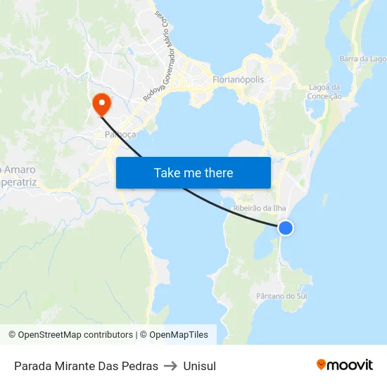 Parada Mirante Das Pedras to Unisul map