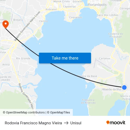 Rodovia Francisco Magno Vieira to Unisul map