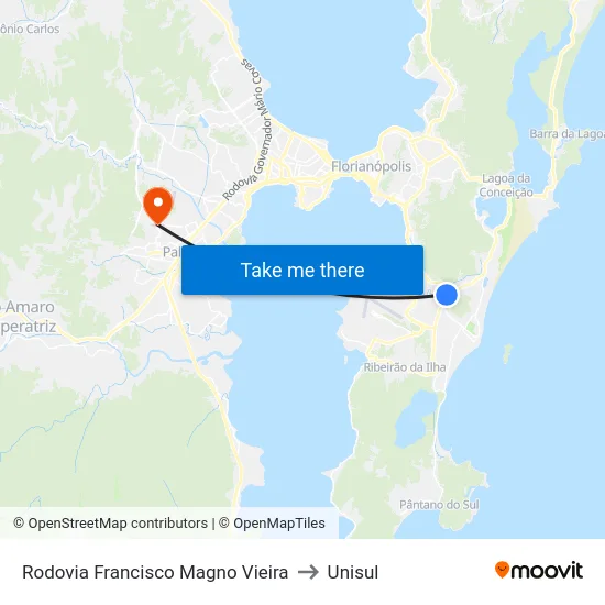 Rodovia Francisco Magno Vieira to Unisul map