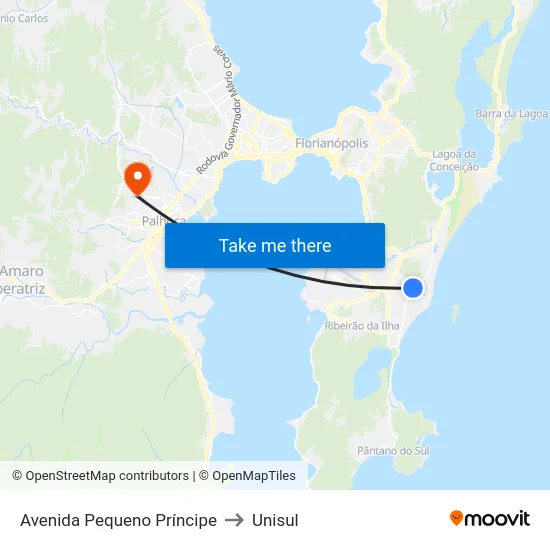 Avenida Pequeno Príncipe to Unisul map