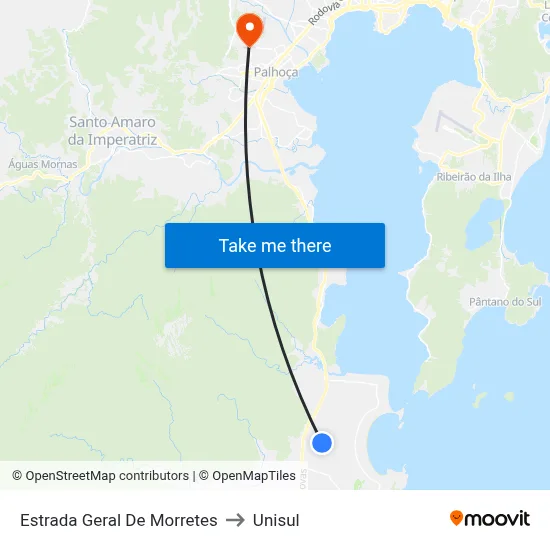 Estrada Geral De Morretes to Unisul map