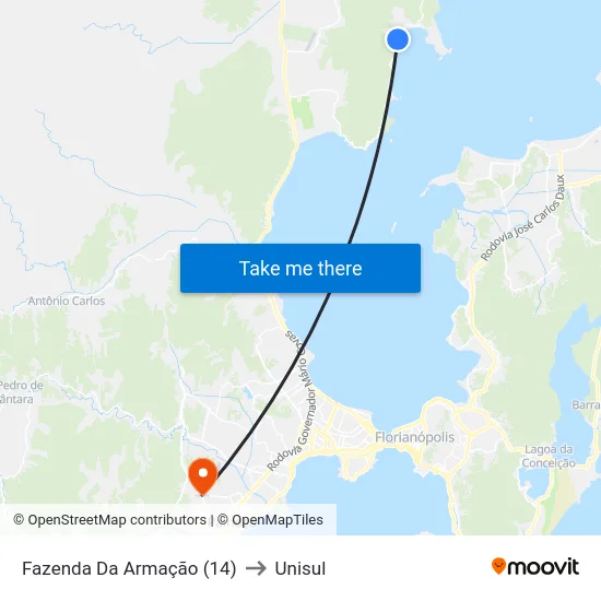 Fazenda Da Armação (14) to Unisul map