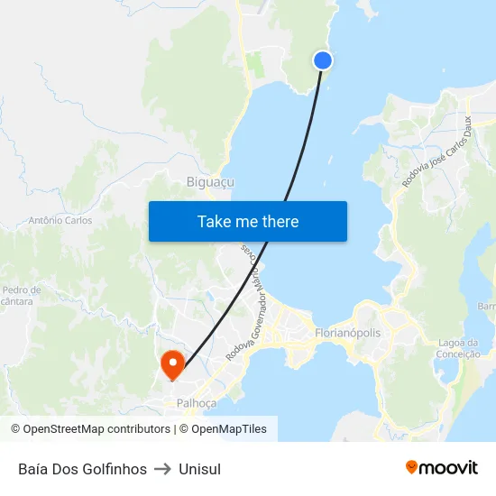 Baía Dos Golfinhos to Unisul map