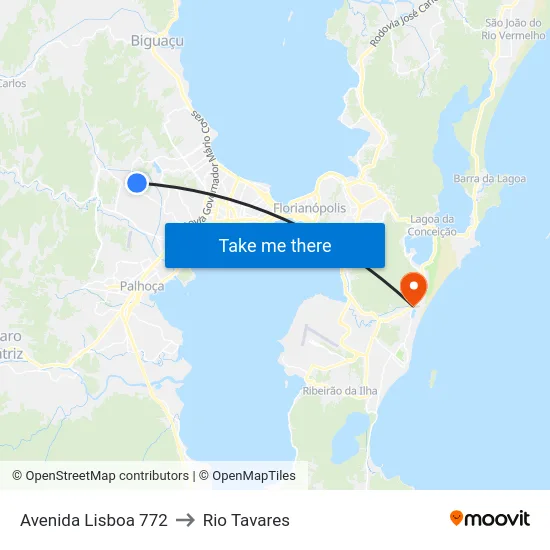 Avenida Lisboa 772 to Rio Tavares map