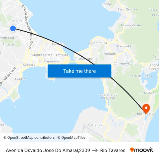 Avenida Osvaldo José Do Amaral,2309 to Rio Tavares map