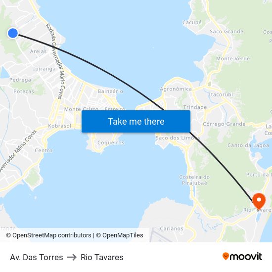 Av. Das Torres to Rio Tavares map